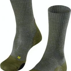 FALKE TK2 Explore Wool Wandelsokken Dikke Versterkte Thermische Sokken Zonder Patroon Met Medium Padding Lang En Warm Voor Wandelen Winter Merinowol Groen Heren Sportsokken - Maat 44-45