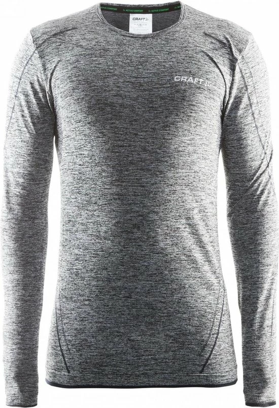 Craft Active Comfort Roundneck Ls Sportshirt Heren - Black Melange 3 Craft Active Comfort Roundneck Ls Sportshirt Heren - Black Melange