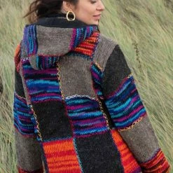 Pure Wool Damesvest WJK-1307 Mixed Patch Colours XL -Stroller shop 550x823 3